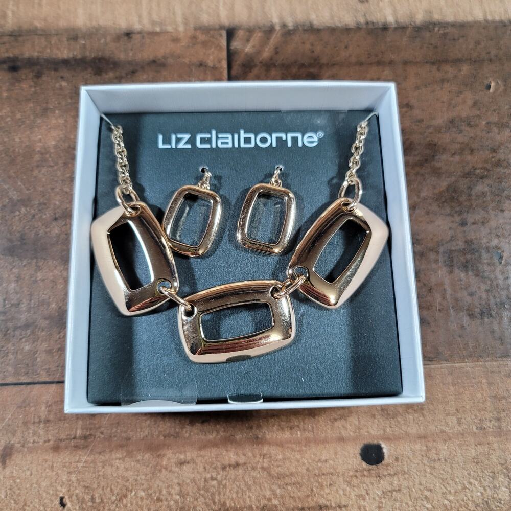Liz Clairborne Pendant Necklace and Pierced Earring Set - Picture 1 of 2